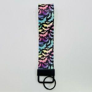 🦇Halloween rainbow bat keychain, handmade, vegan leather, lightweight